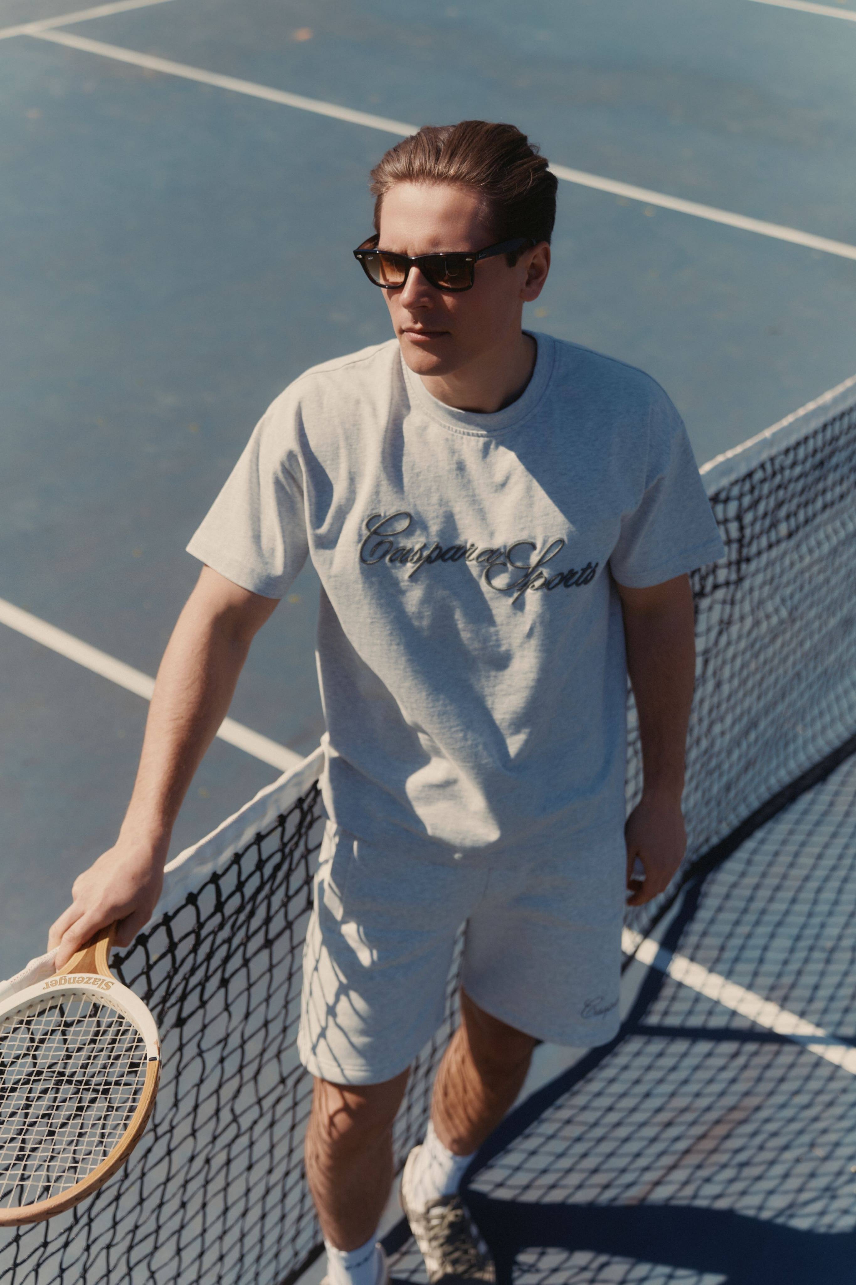 M. Racquet Club Cotton T-Shirt - Grey Melange